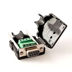 9-Pin D-Sub Female Connector, Terminal Block