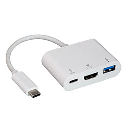 Adapter, USB Type-C Male To HDMI+USB3.0+Type-C