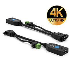 Active HDMI Pigtail w/ EDID Emulator, 4K, Female to Panel Mount Female