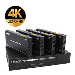 1x4 HDMI 2.0 Splitter over HDBaset with 4xReceiver