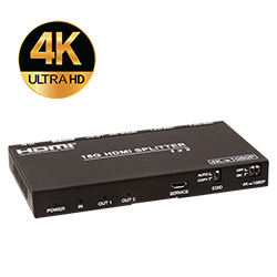 Splitter, HDMI 2.0, 1X2, w/Aud De-embedder