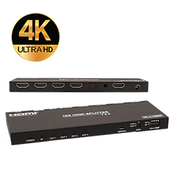 Splitter, HDMI 2.0, 1X4, w/Aud De-embedder