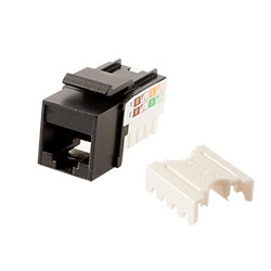 Keystone, Cat 5e, RJ45 Punchdown, Black