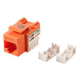 Keystone, Cat 5e, RJ45 Punchdown, Orange