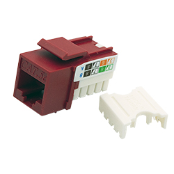 Keystone, Cat 5e, RJ45 Punchdown, Red