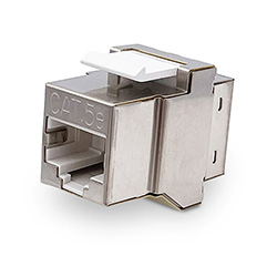 Keystone, Cat 5e, RJ45, Shielded, Silver