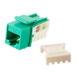 Keystone, Cat 6, RJ45, Punchdown, Green