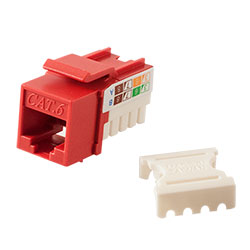 Keystone, Cat 6, RJ45, Punchdown, Red