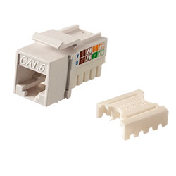 Keystone, Cat 6, RJ45, Punchdown, White