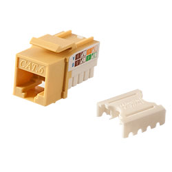 Keystone, Cat 6, RJ45, Punchdown, Yellow