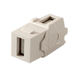 Keystone, USB 2.0 A-A, Right Angle, White