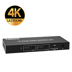 HDMI 2.0 2x2 Matrix Switcher with Audio Extractor