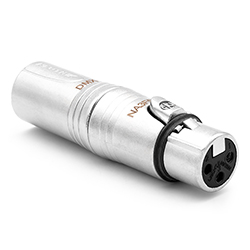 XLR Adapter, 3Pole F to 5Pole M, Nickel, Silver Contacts