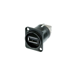 Adapter, USB A to B, Fem, D-housing, Feedthrough