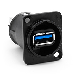 Adapter, USB 3.0, Female, D-housing, Feedthrough