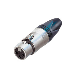 XLR Cable Connector, 3Pole F, Nickel, Silver Contacts