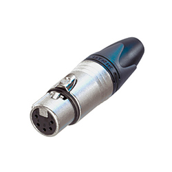 XLR Cable Connector, 5Pole F, Nickel, Silver Contacts