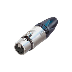 XLR Cable Connector, 6Pole F, Nickel, Silver Contacts