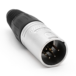 XLR Cable Connector, 6Pole M, Nickel, Silver Contacts
