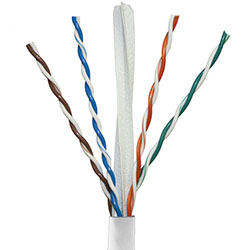 Cat 6, 550 MHz, White Jacket, Plenum