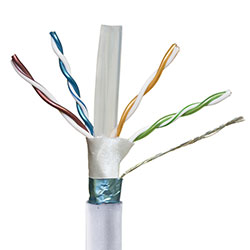 Shielded, Cat 6a, White Jacket, Plenum