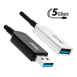 USB 3.2 (5G) AOC Cable, A-Male to A-Female, Plenum