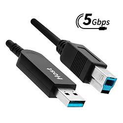 USB 3.2 (5G) AOC Cable, A-Male to B-Male, Plenum
