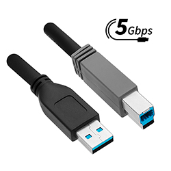 Active USB 3.2 (5G) Cable, A-Male to B-Male, Plenum