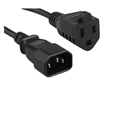 Power Cord, N5-15R to C14, 18 AWG