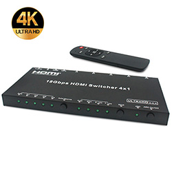 Switcher, HDMI 2.0, 4x1, 18G, Audio Extractor