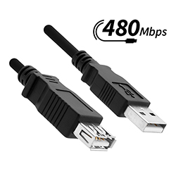 USB 2.0 Cable, A-Male to A-Female
