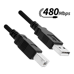 USB 2.0 Cable, A-Male to B-Male
