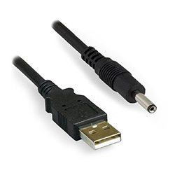 USB-A Male To DC 1.35 ID x 3.5MM OD, 3ft