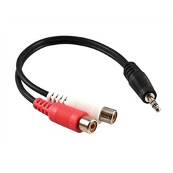 (2) RCA Female to (1) 3.5MM Male Cable