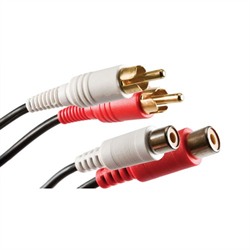 (2) RCA Male to (2) RCA Female Cable