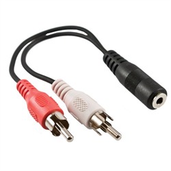 (2) RCA to (1) 3.5MM Female Cable